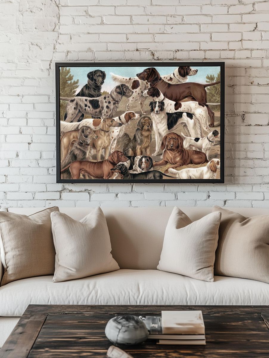 Dogs of Various Breeds — Vintage Print room preview