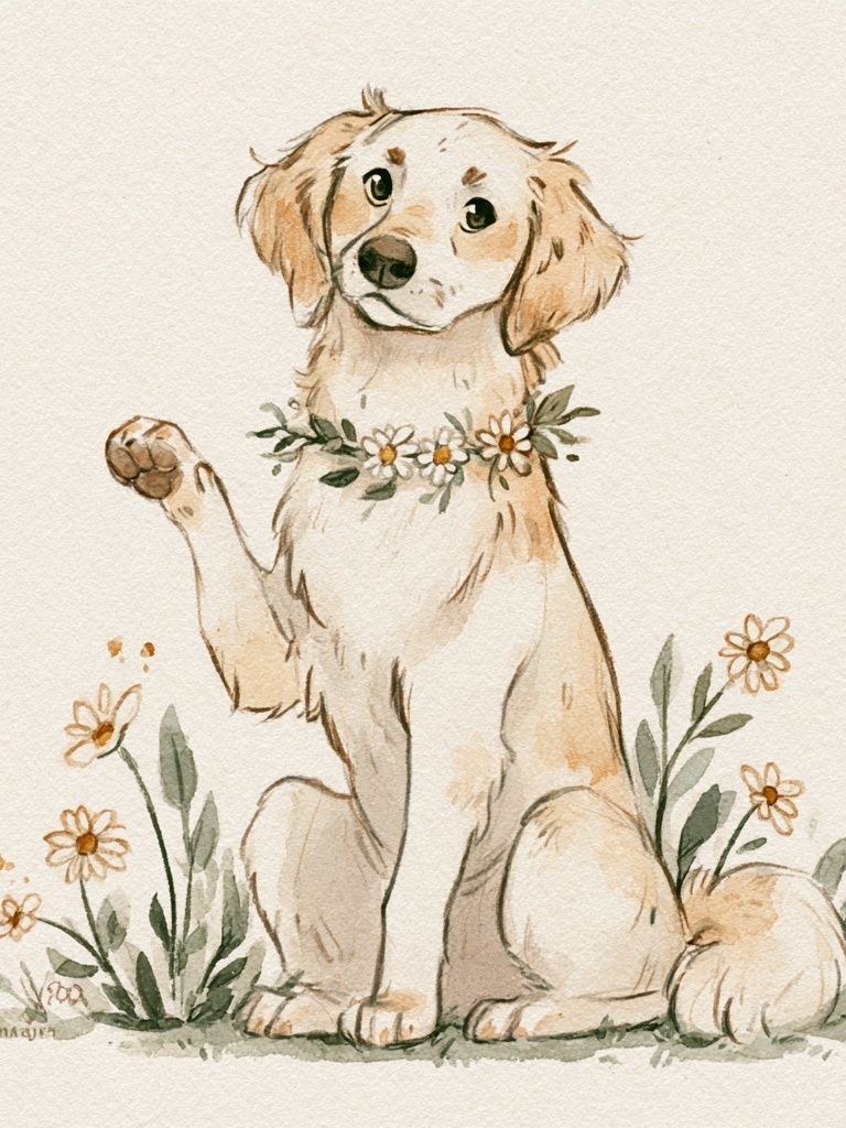 Golden Retriever Watercolor Poster. poster — animals art