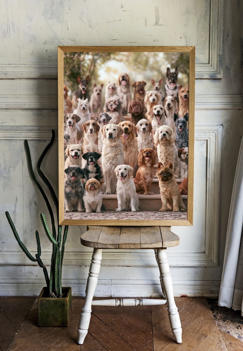 Dog Gathering Photography Poster. — room view 1