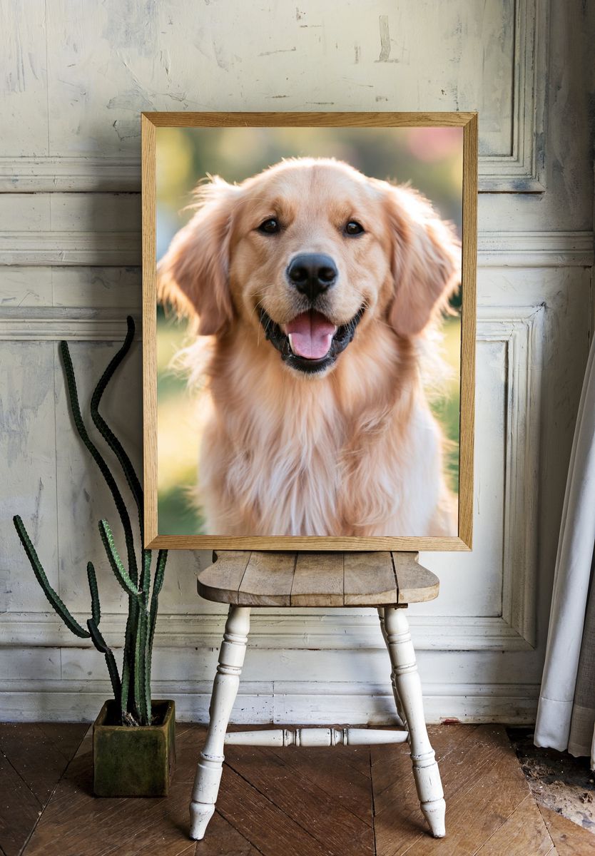 Golden Retriever Portrait Poster. — room view 1
