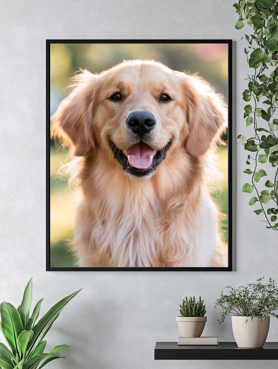 Golden Retriever Portrait Poster. — room view 4