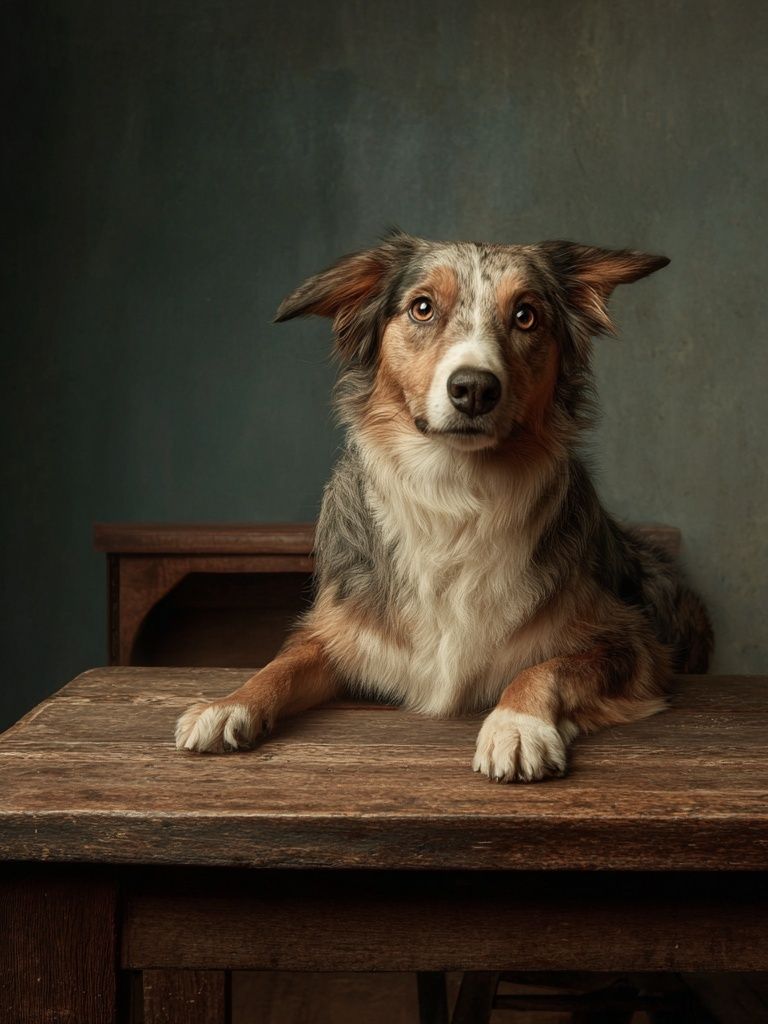 Australian Shepherd Dog Portrait Poster. poster — animals art