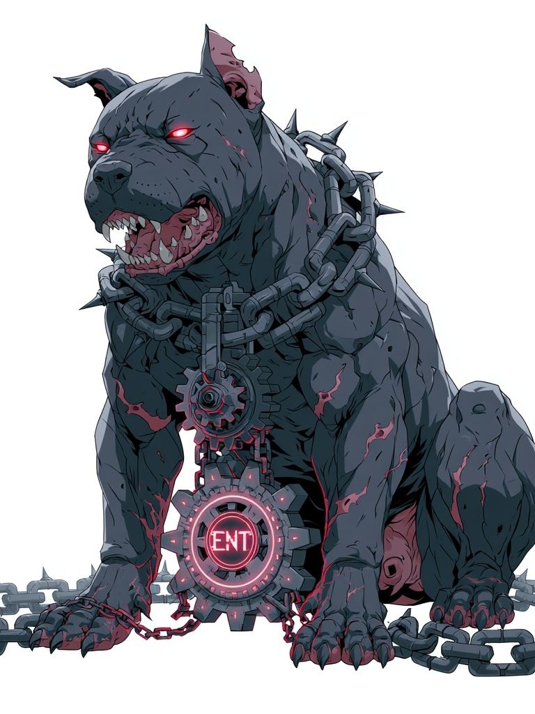 Cyberpunk Guard Dog Illustration Poster. poster — animals art