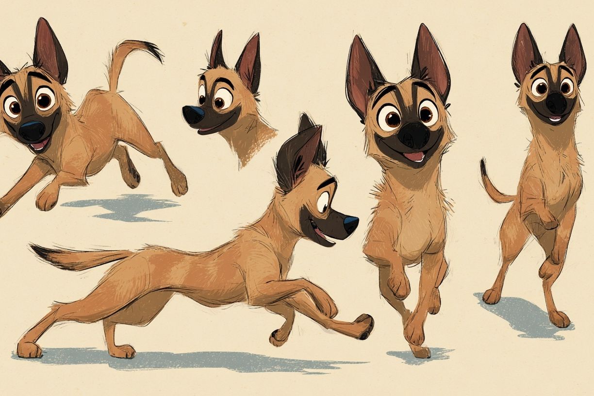 Playful Belgian Malinois Illustration Poster. poster — animals art