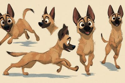 Playful Belgian Malinois Illustration Poster