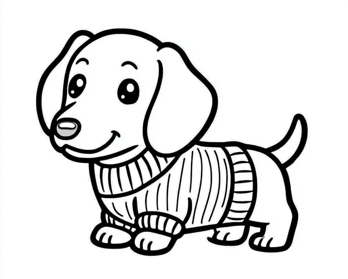 Cute Dachshund Line-Art Poster. poster detail