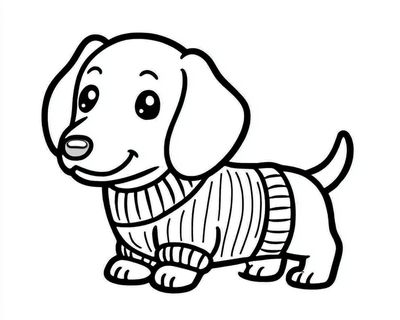 Cute Dachshund Line-Art Poster