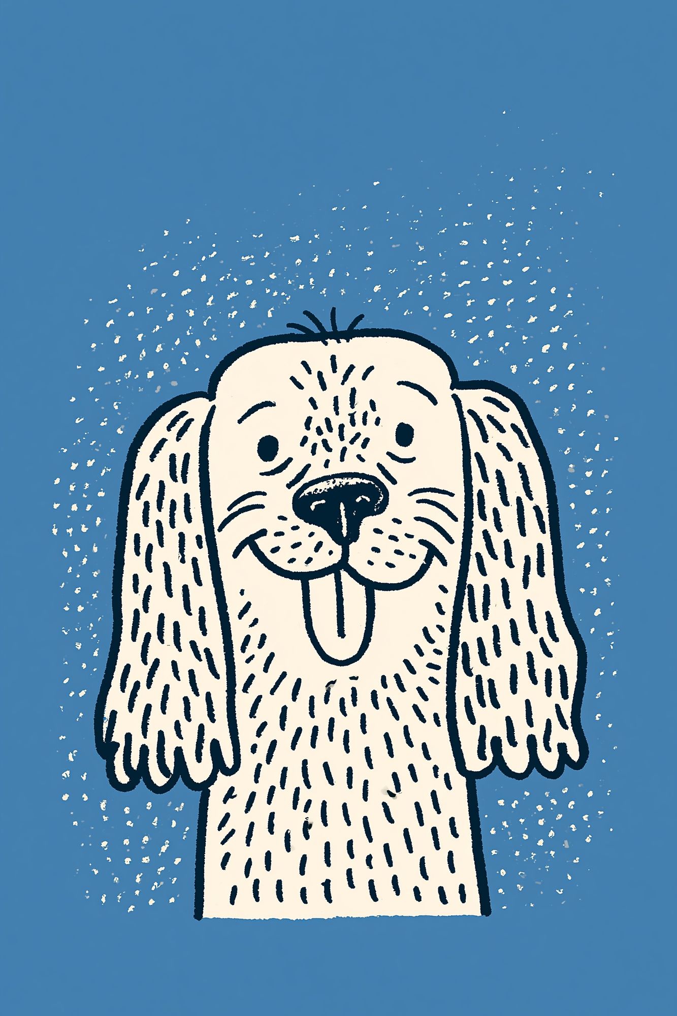 Playful Dog Illustration Poster. poster — illustration art