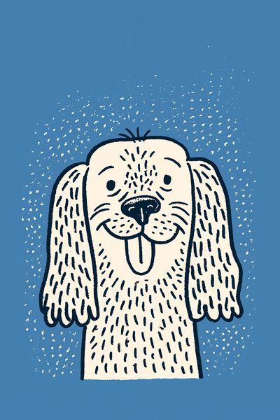 Playful Dog Illustration Poster. poster print