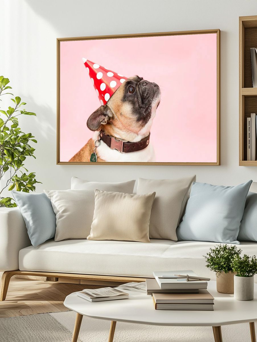Party Dog Portrait Poster. — room view 2
