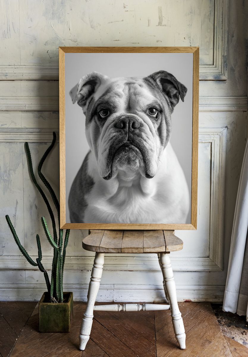 Bulldog Portrait Poster. room preview