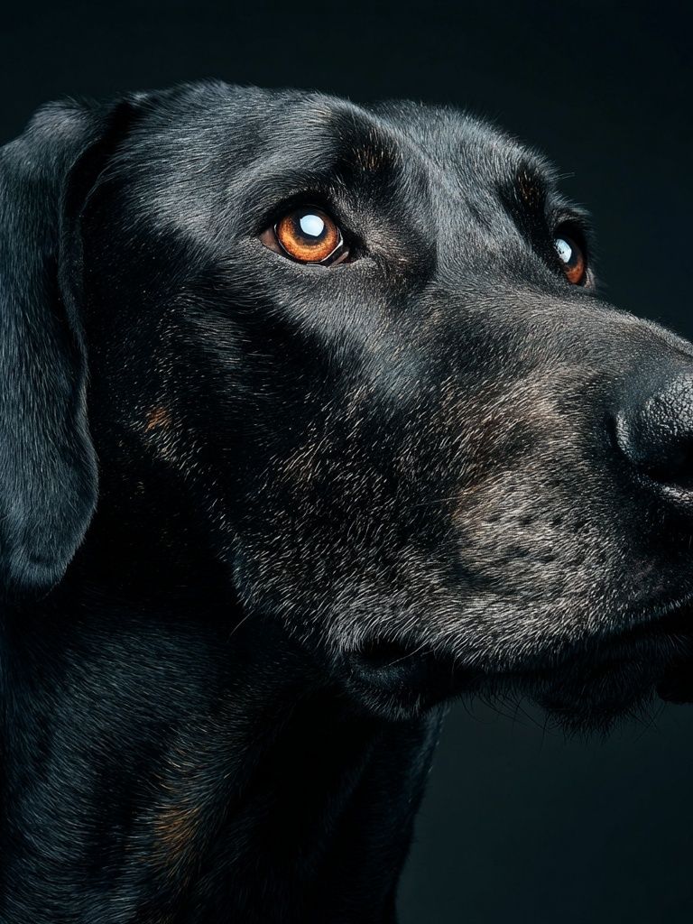 Majestic Black Dog Portrait Poster. poster — animals art