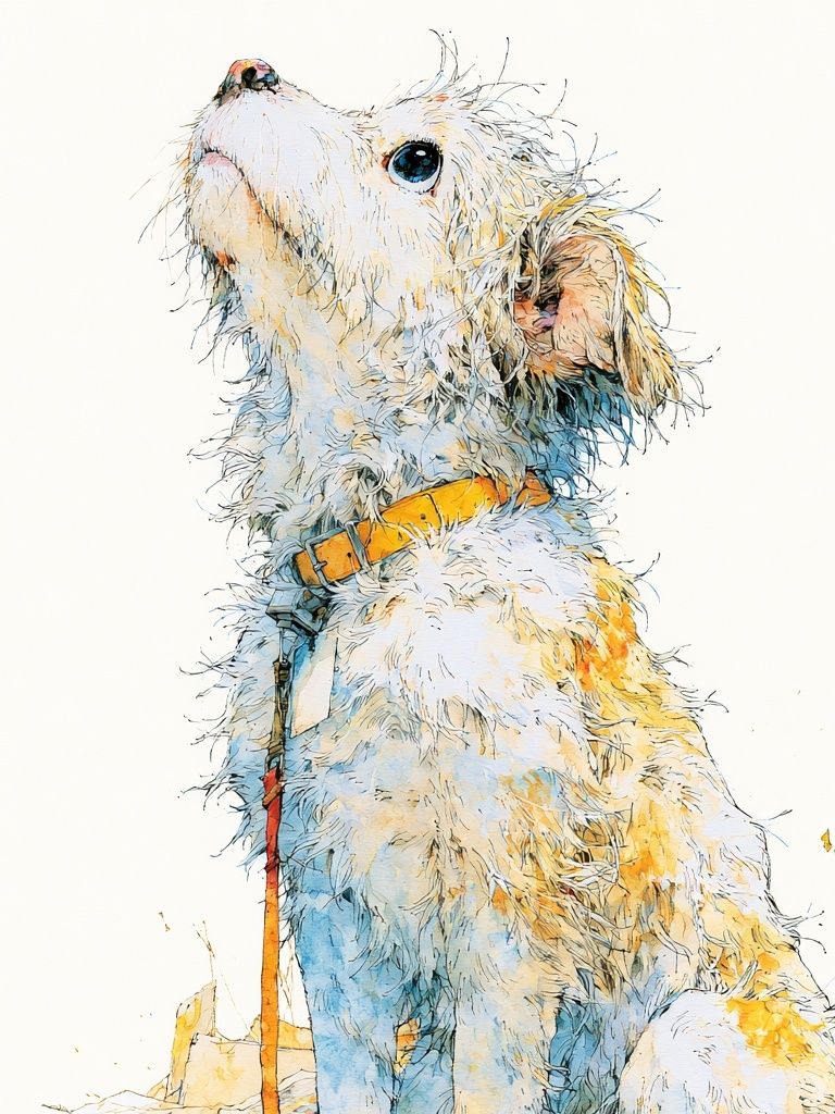 Curious Dog Watercolor Poster. poster — animals art