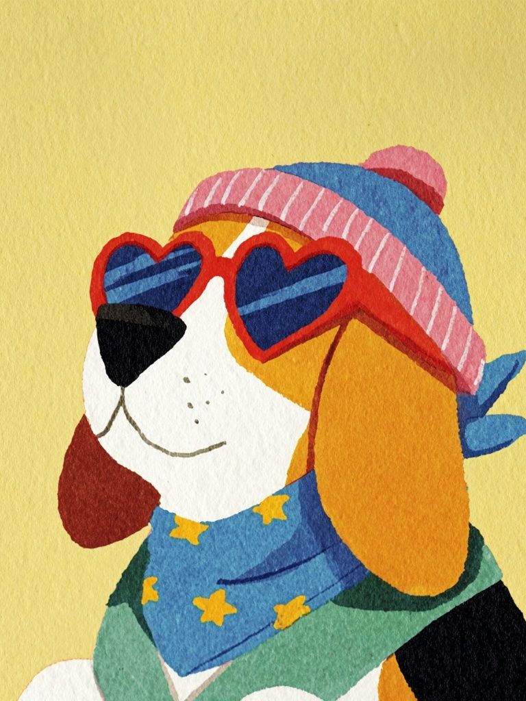 Cool Beagle Dog — Illustration Print. poster detail