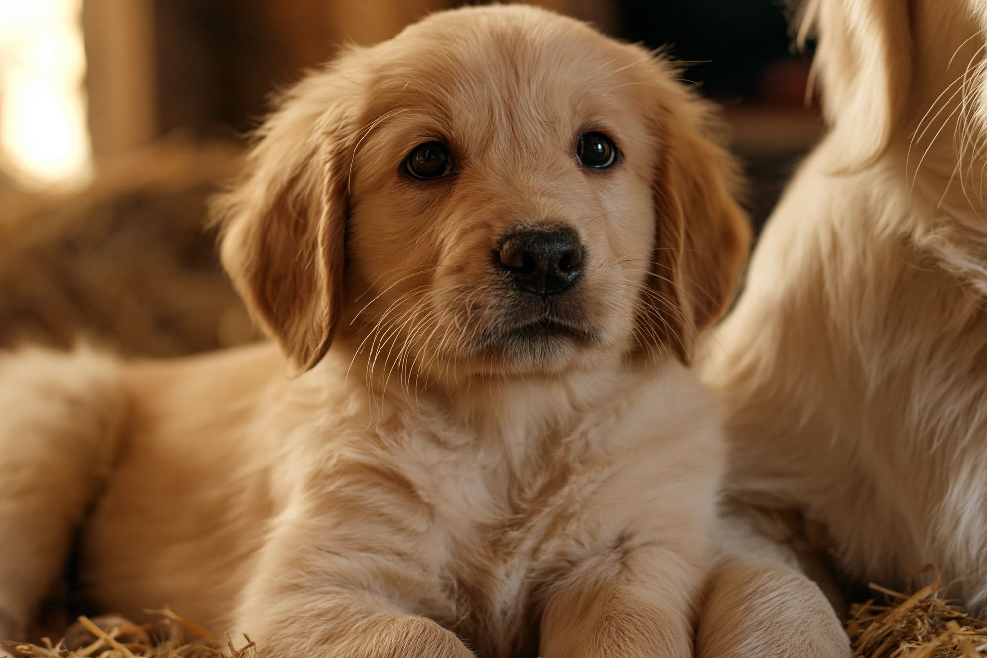 Golden Retriever Puppy Portrait Poster. poster — animals art