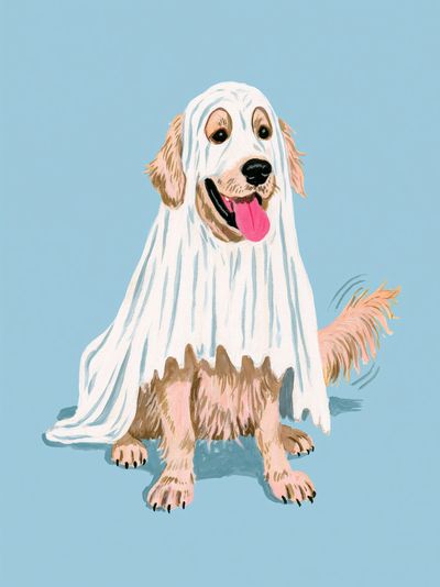 Ghost Dog Watercolor Poster. poster