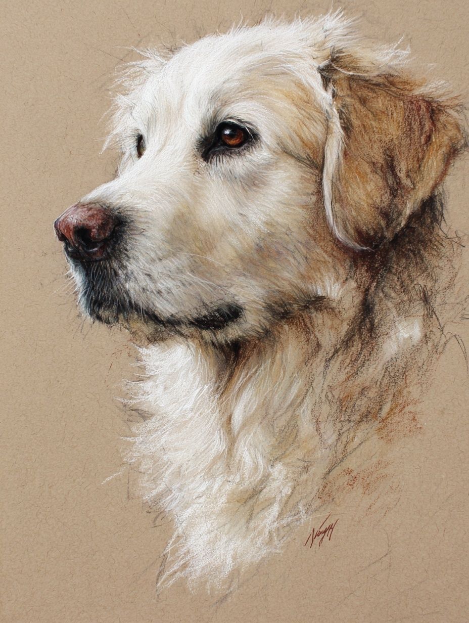 Golden Retriever Portrait Print. poster — animals art