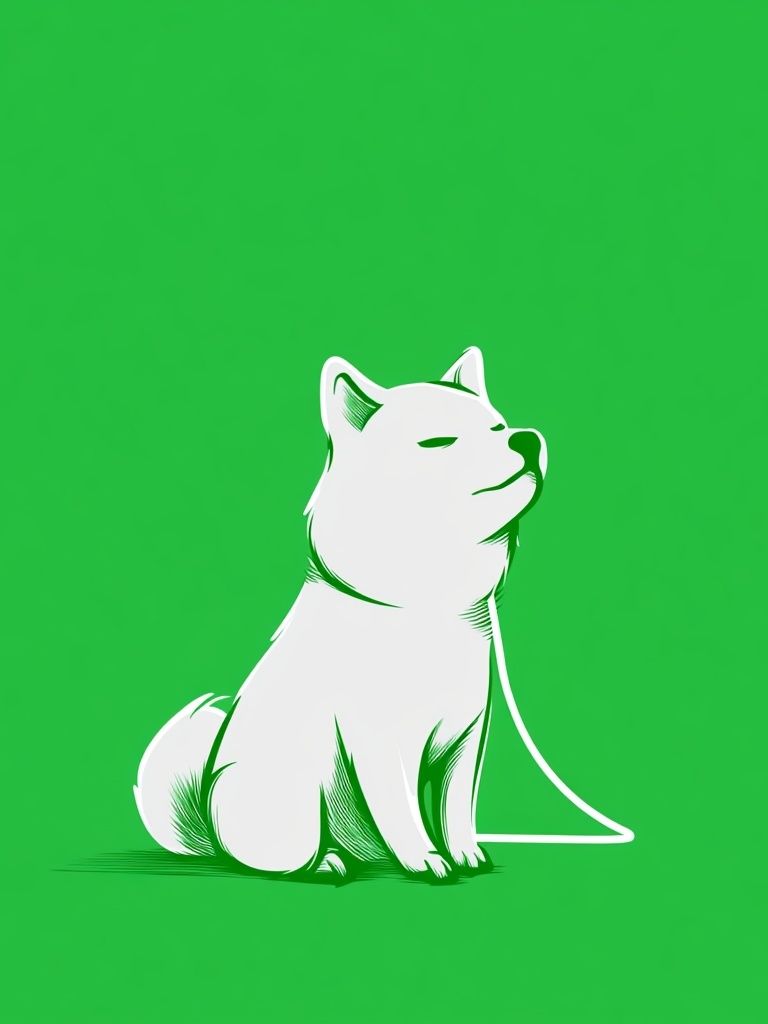White Dog Illustration Poster. poster — illustration art