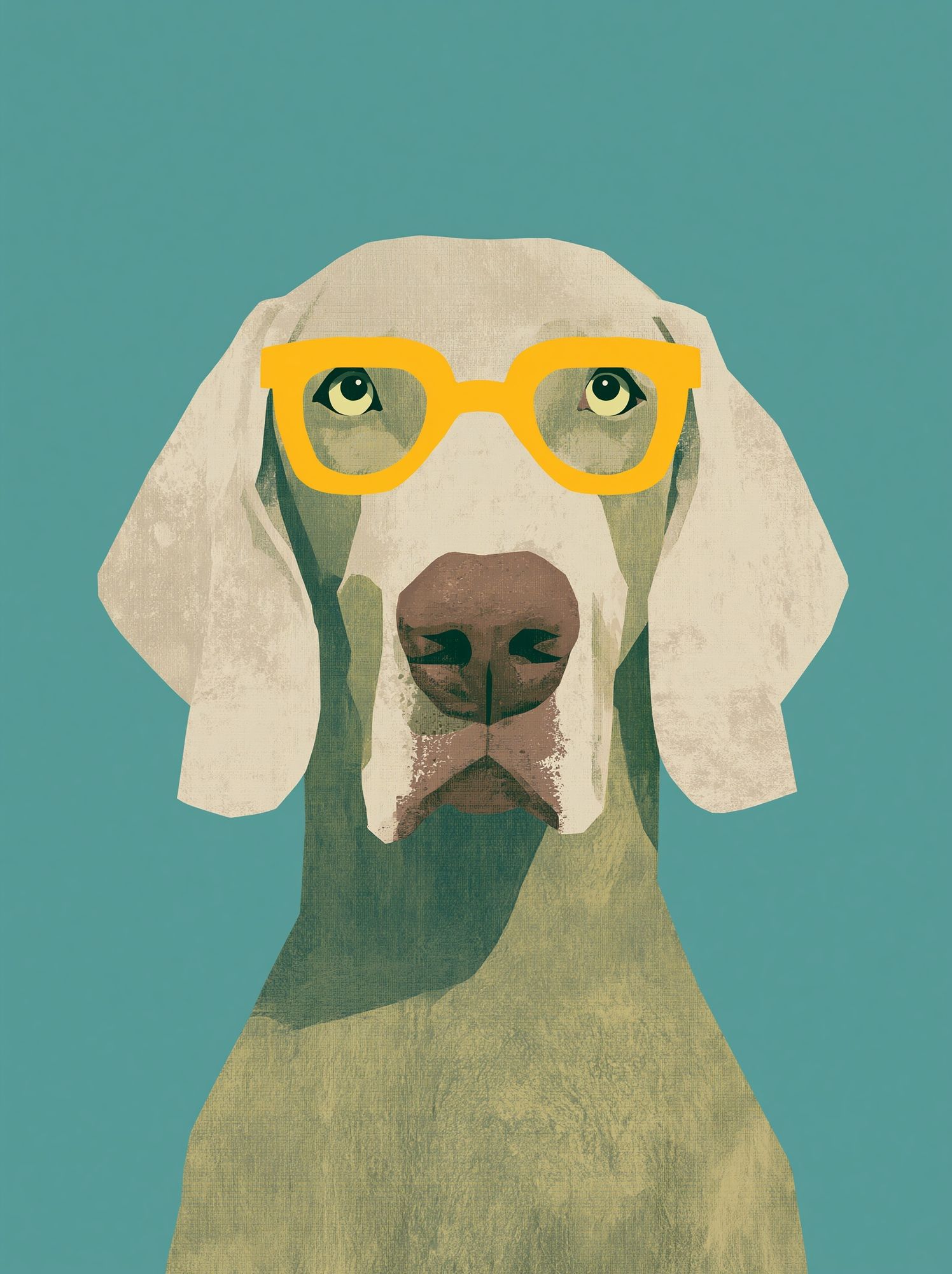 Dog in Glasses Illustration Poster. poster — illustration art