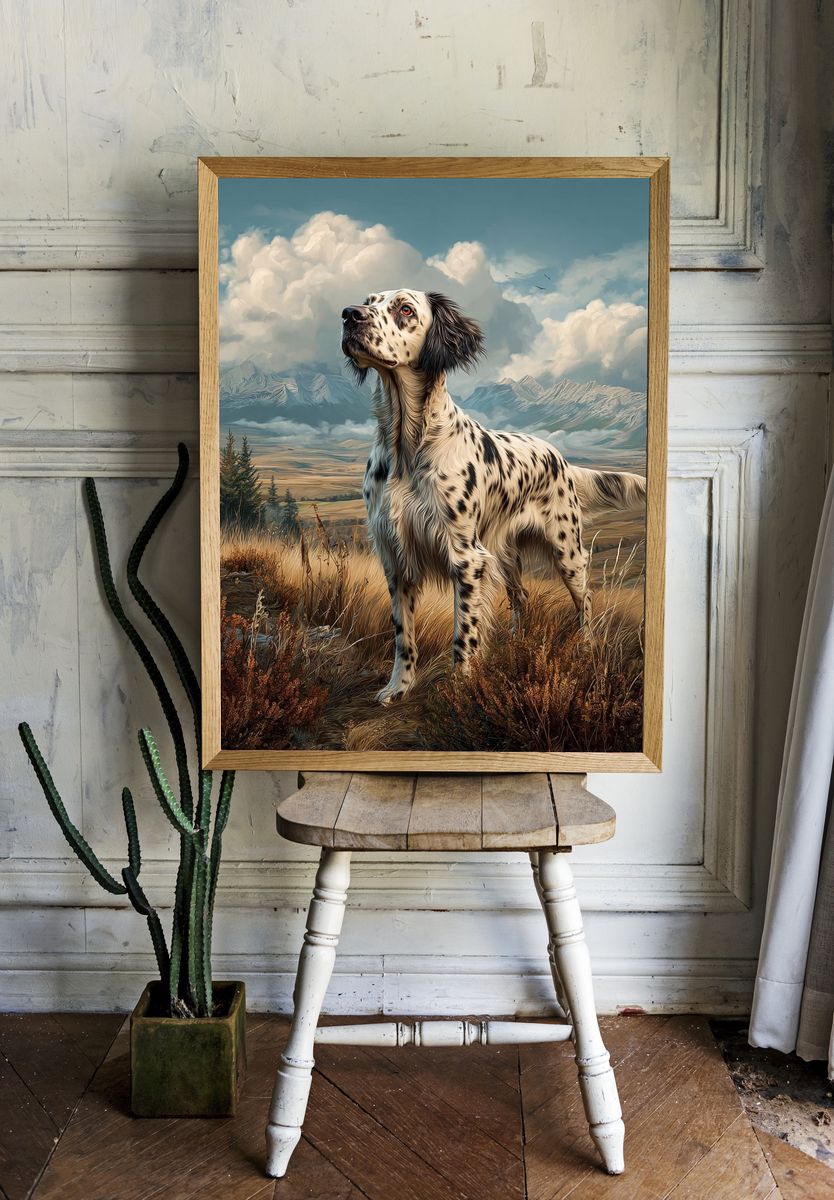 English Setter in Nature — Art Print. — room view 1