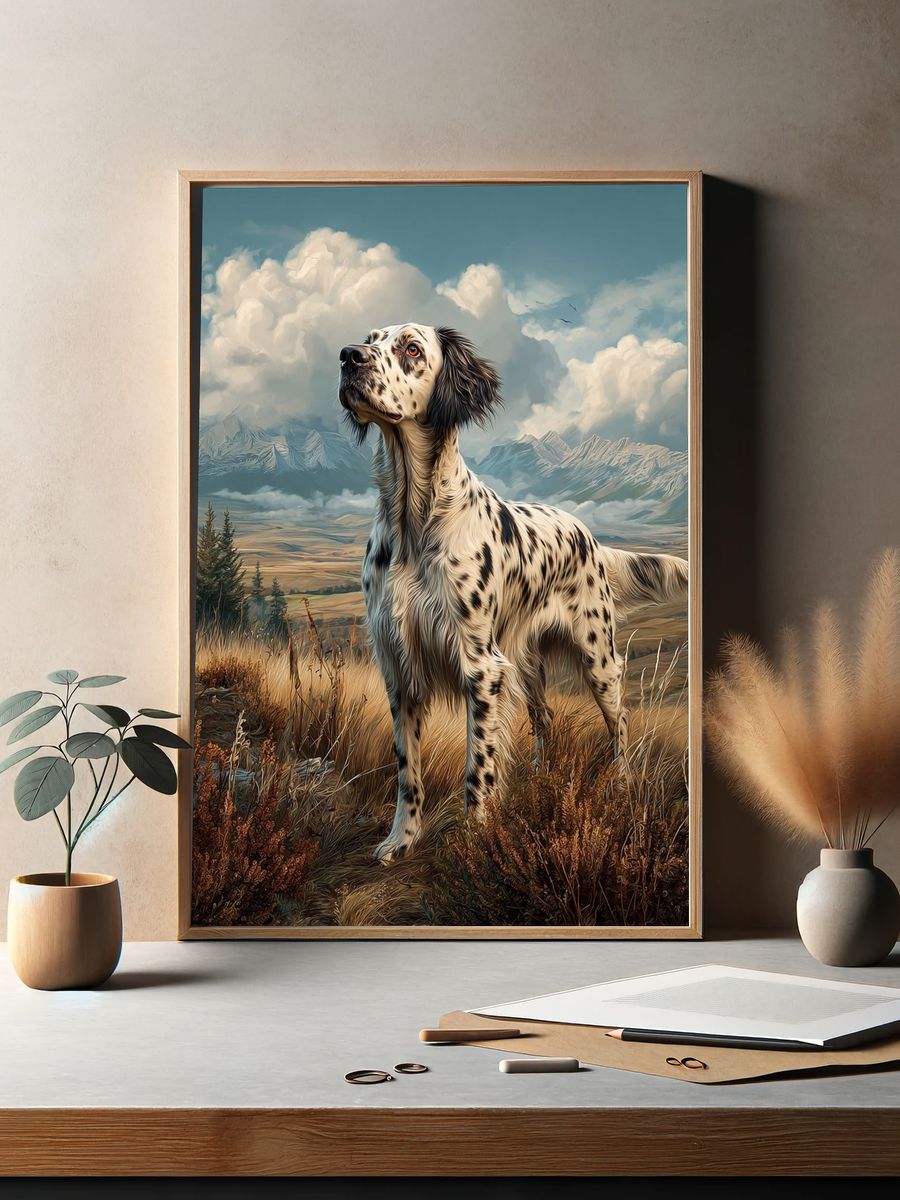 English Setter in Nature — Art Print. — room view 2