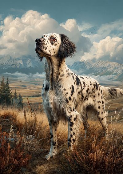 English Setter in Nature — Art Print. poster