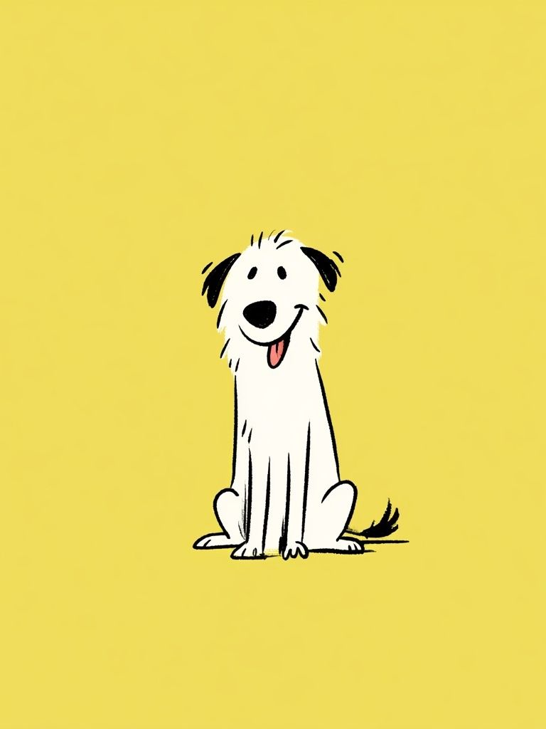 Happy Dog Illustration Poster. poster detail
