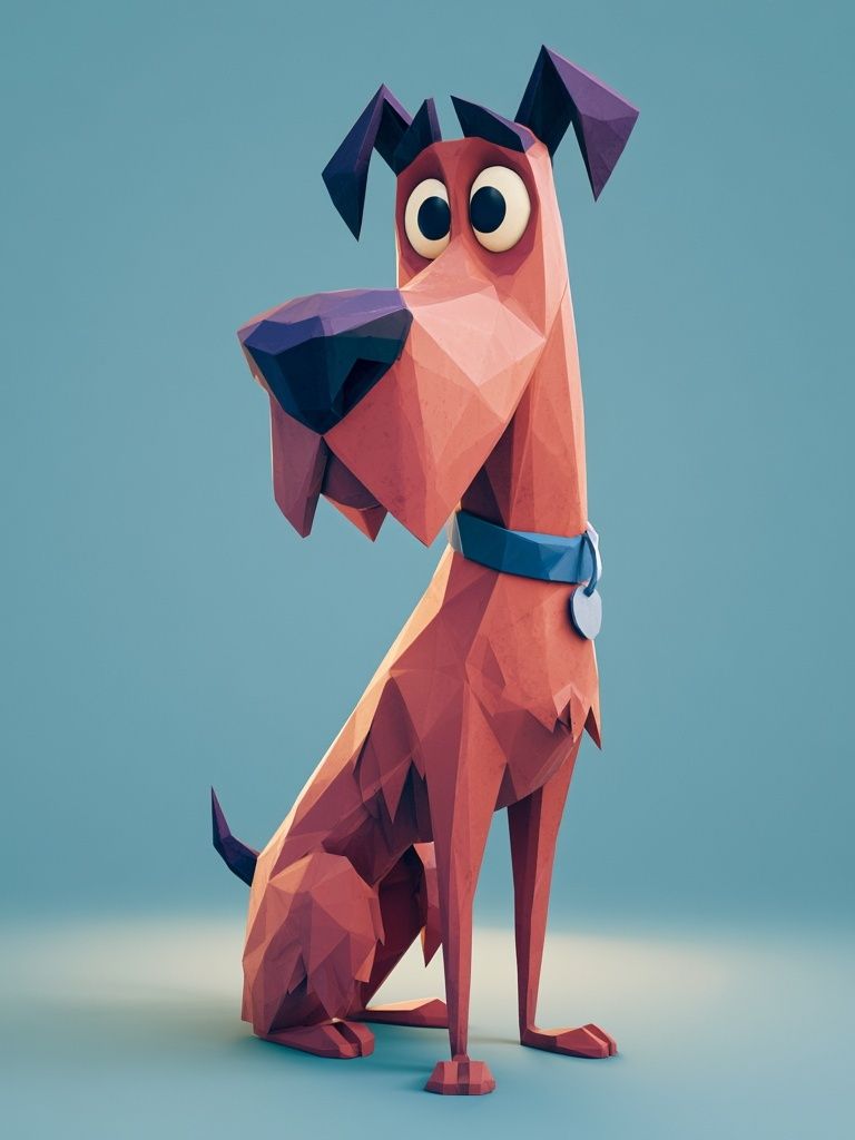 Low-Poly Dog Illustration Poster. poster — animals art