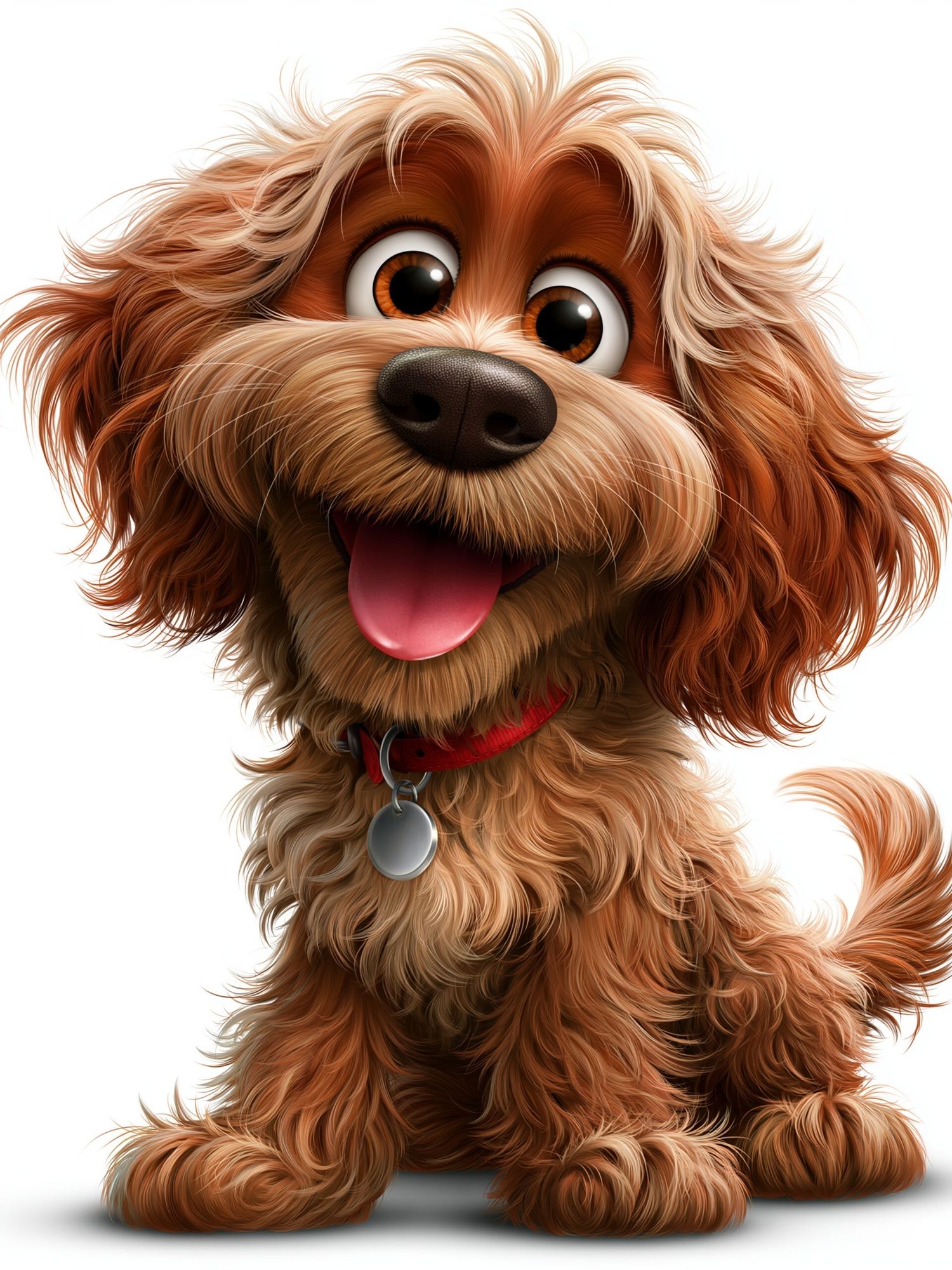 Happy Cartoon Dog Portrait Poster. poster — illustration art