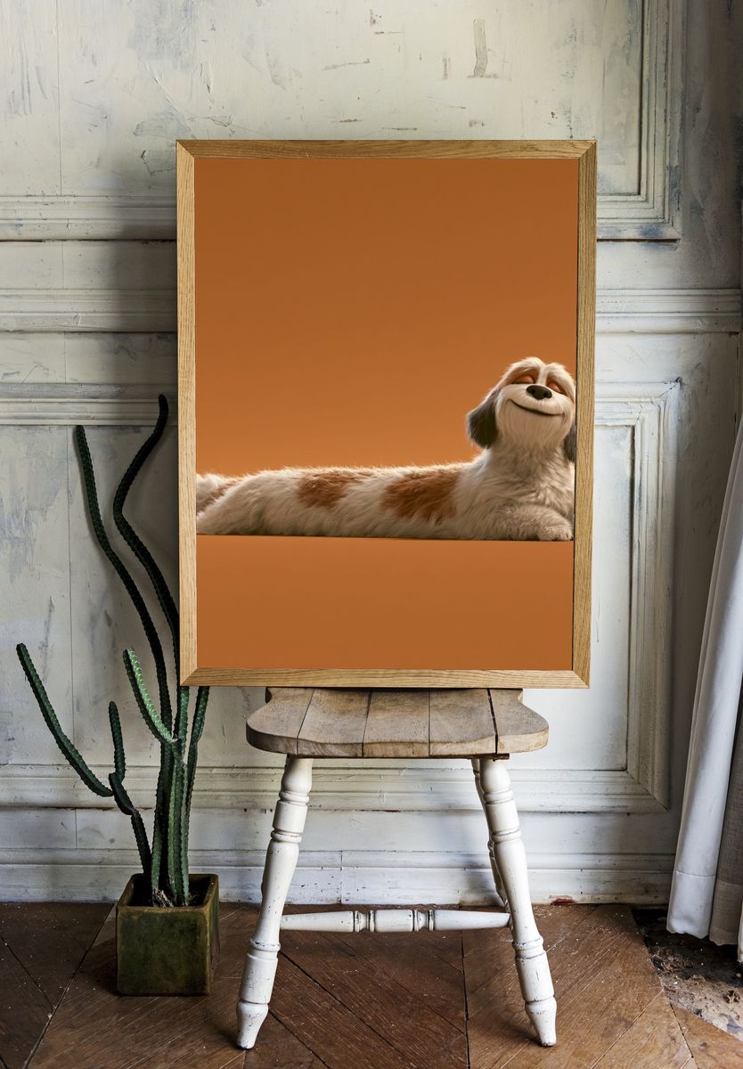 Relaxed Dog Portrait Poster. room preview