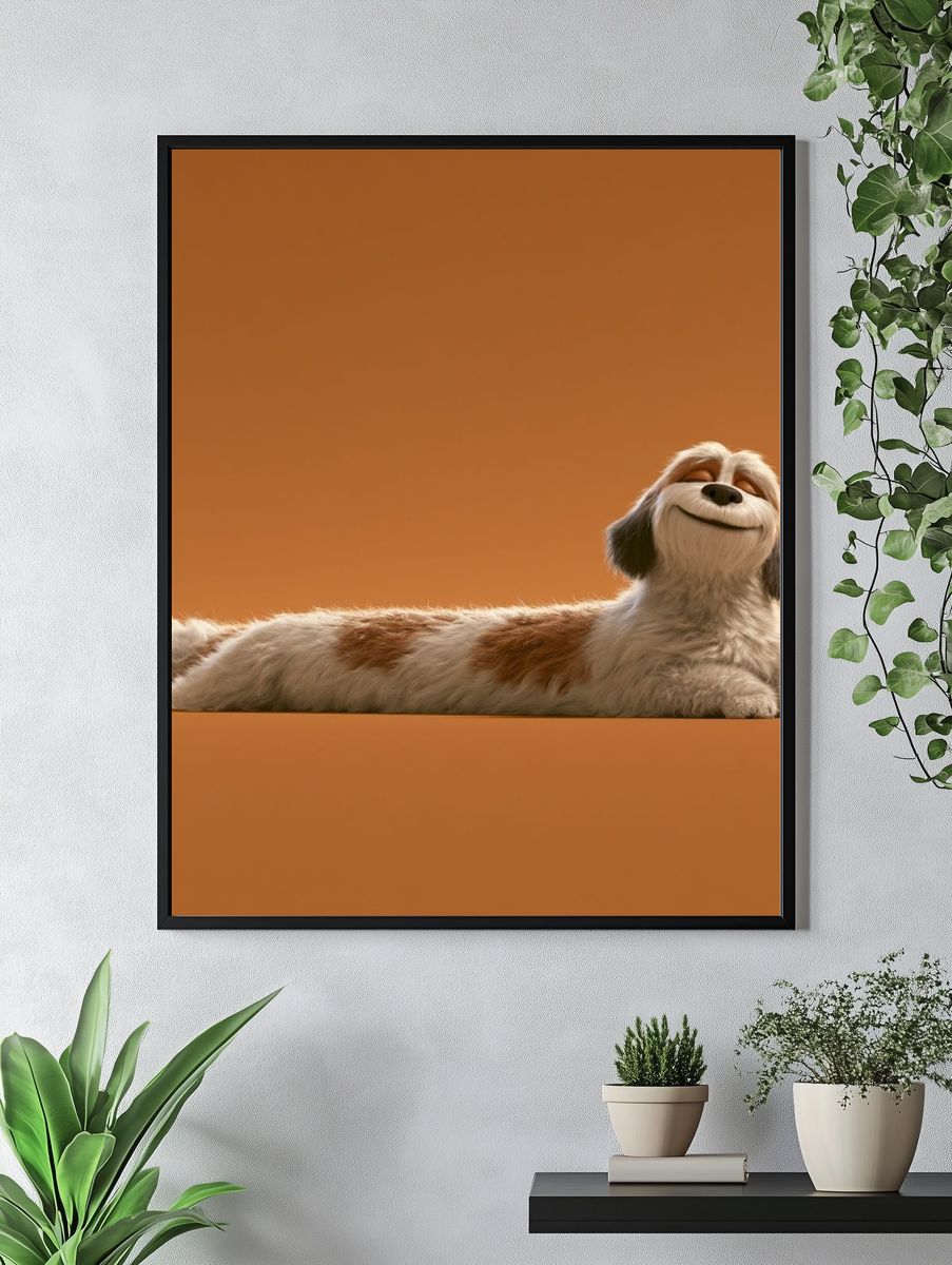 Relaxed Dog Portrait Poster. — room view 4