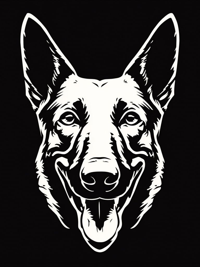 German Shepherd Line Art Poster. poster detail