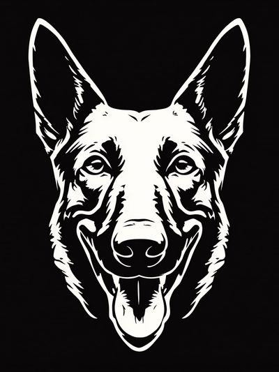 German Shepherd Line Art Poster. poster