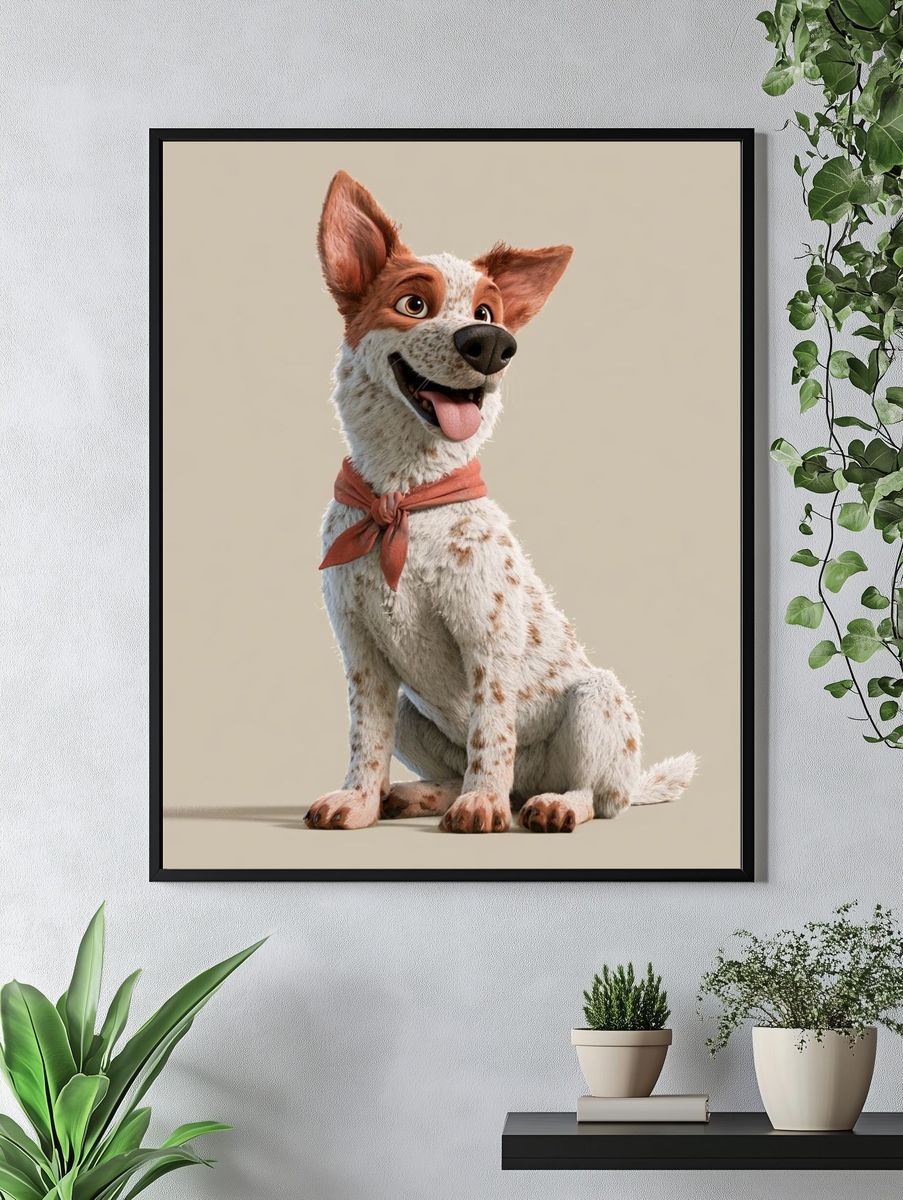 Happy Dog Portrait Poster. — room view 4