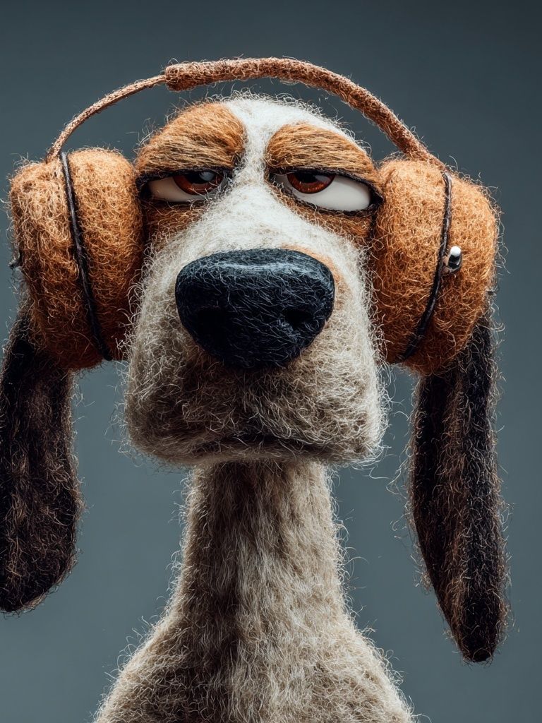 Cool Dog with Headphones — Illustration Print. poster detail