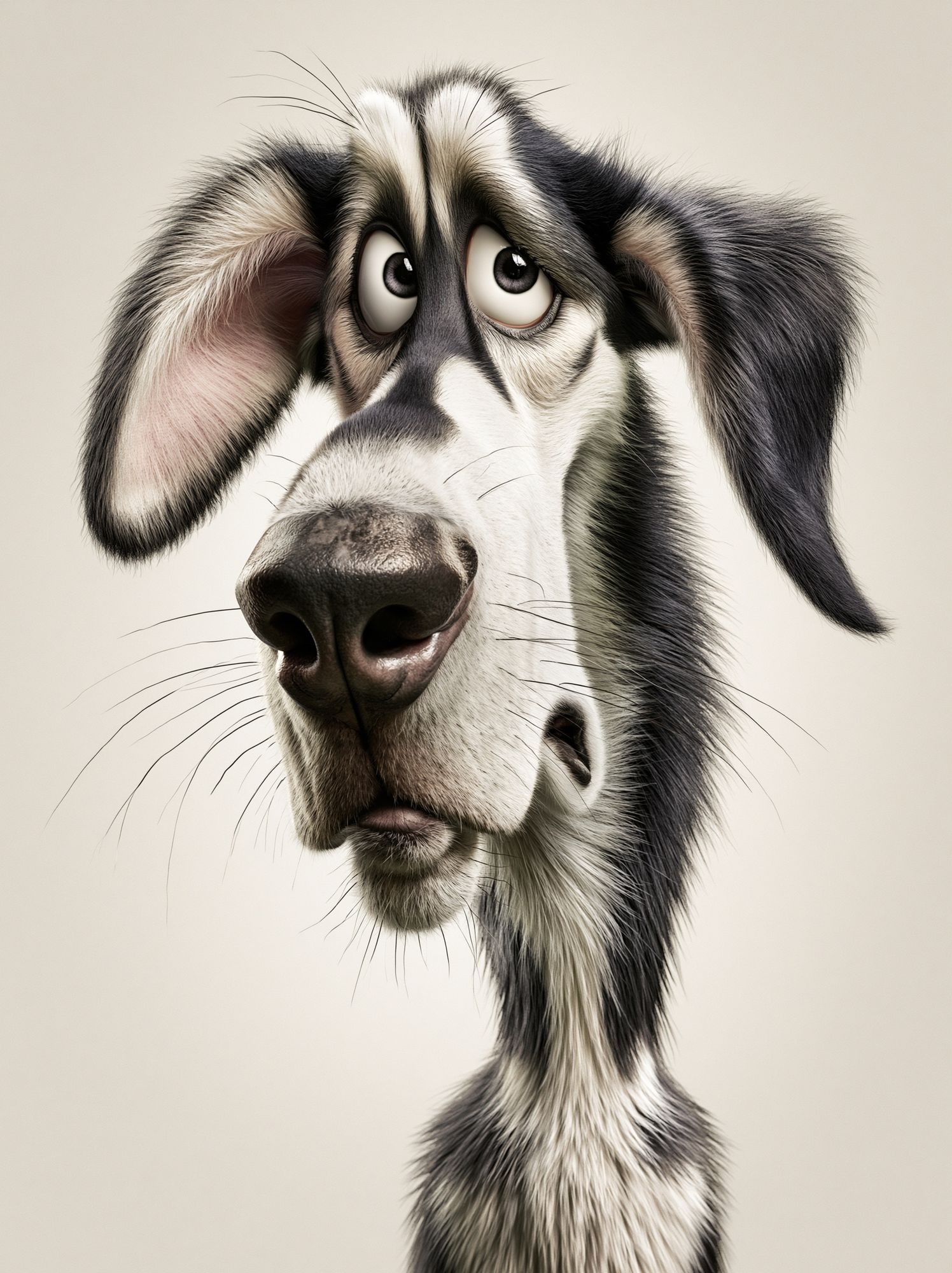 Curious Dog Portrait Print. poster detail