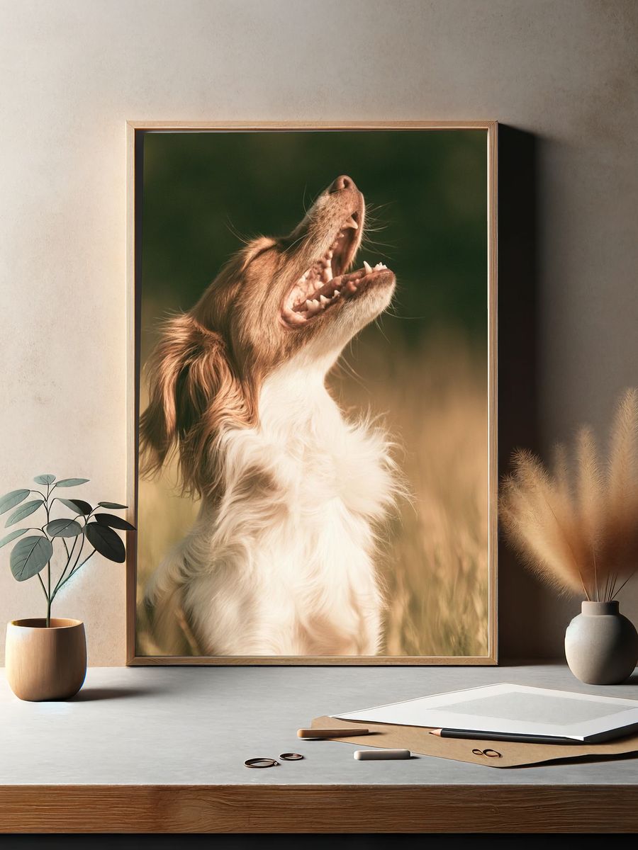 Howling Dog Photography Poster. — room view 2