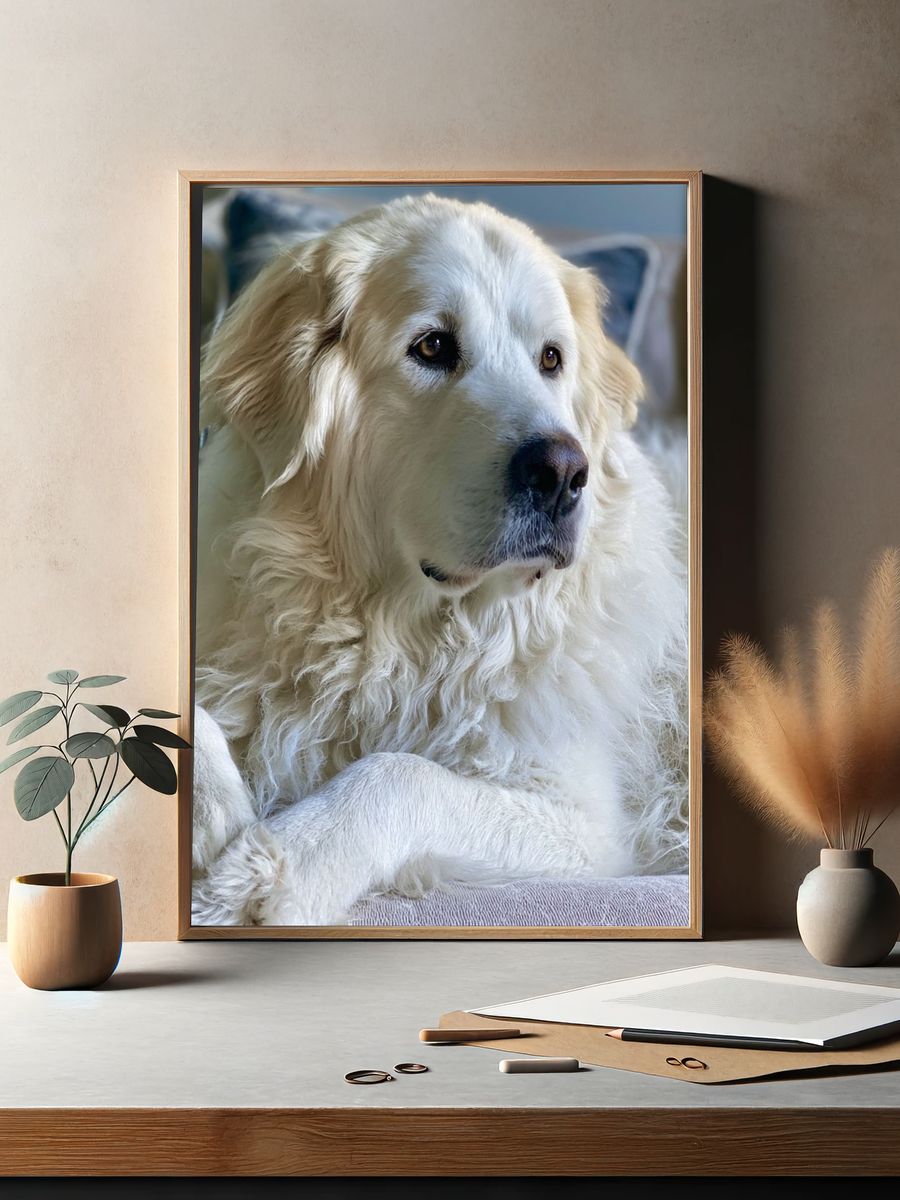 Golden Retriever Portrait Print. — room view 2