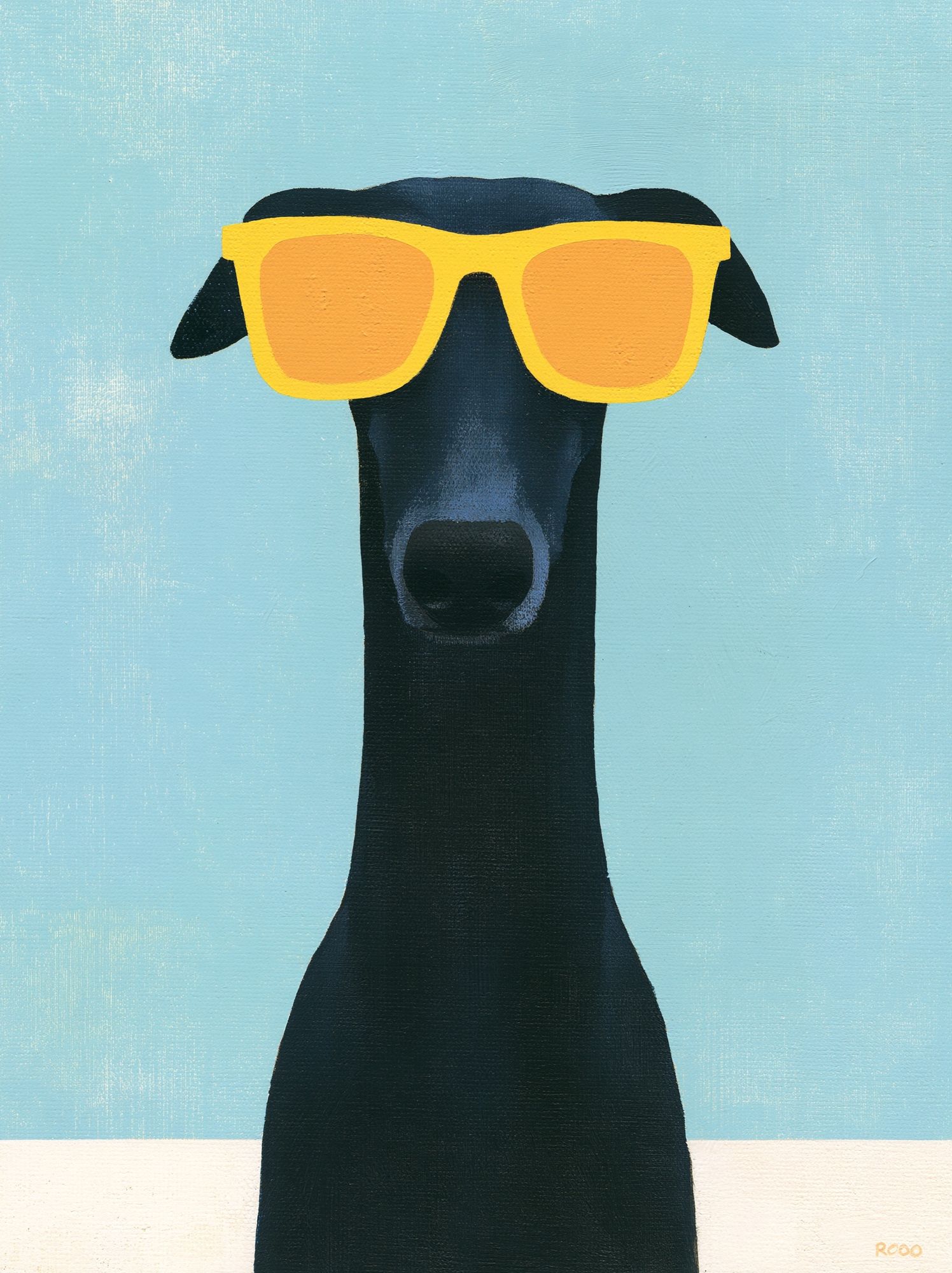 Cool Dog with Sunglasses Print. poster — animals art