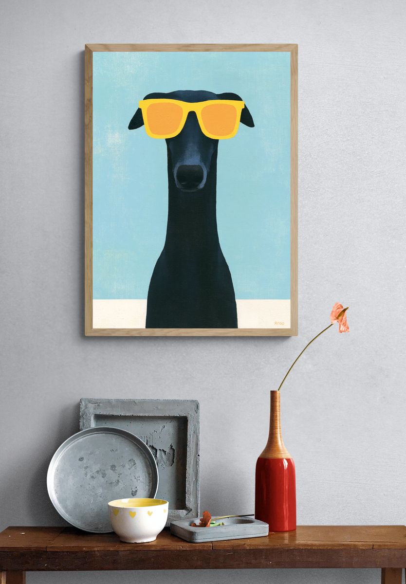 Cool Dog with Sunglasses Print. — room view 3