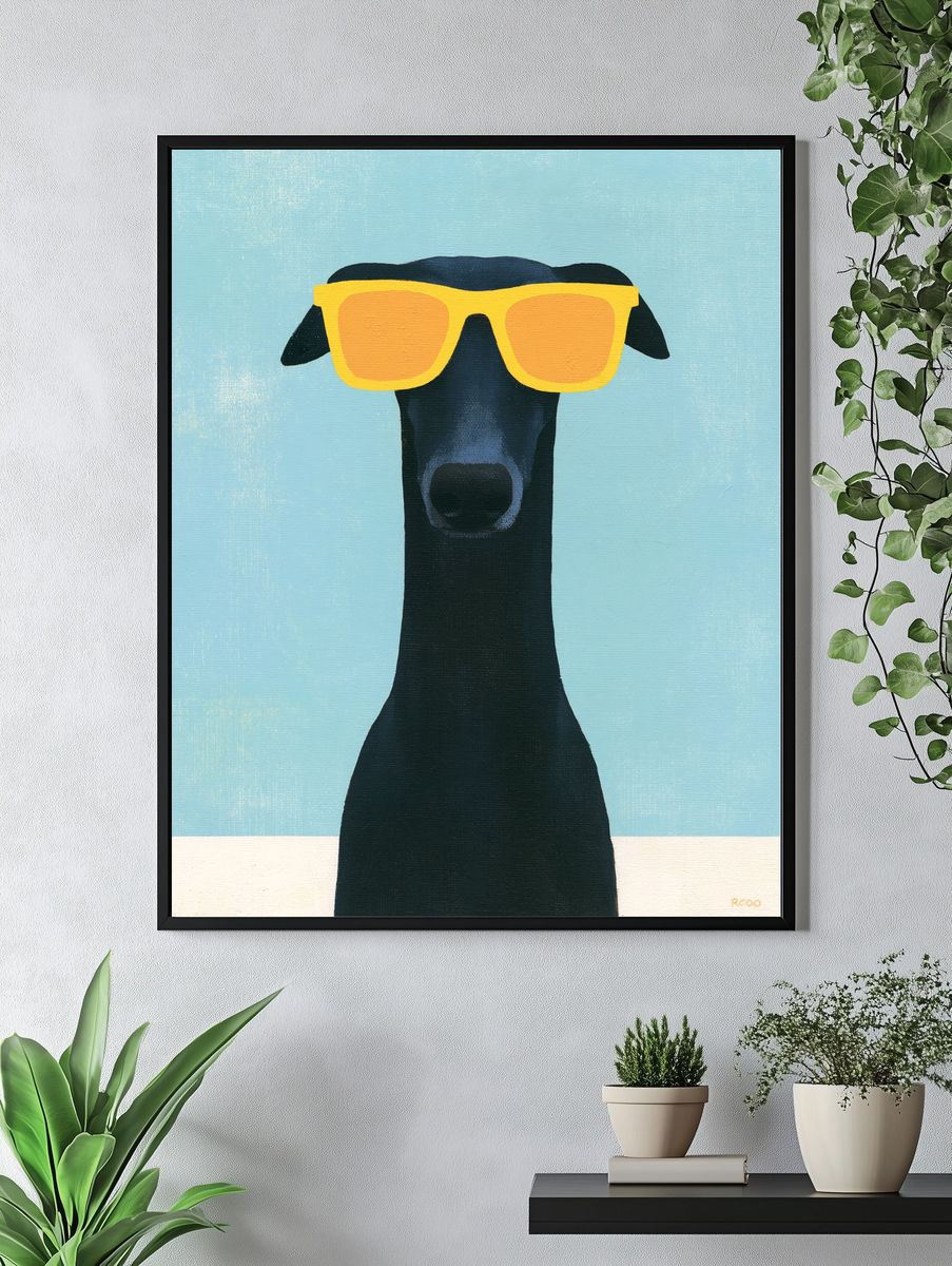 Cool Dog with Sunglasses Print. — room view 4