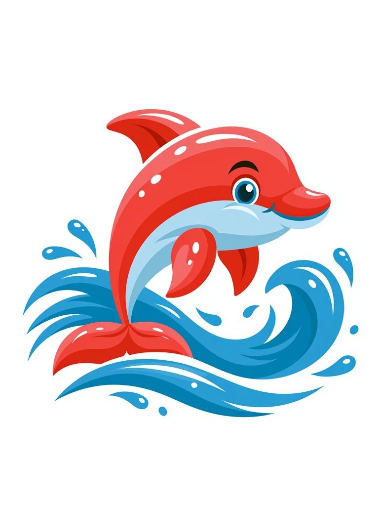 Playful Dolphin Illustration Poster. poster — animals art