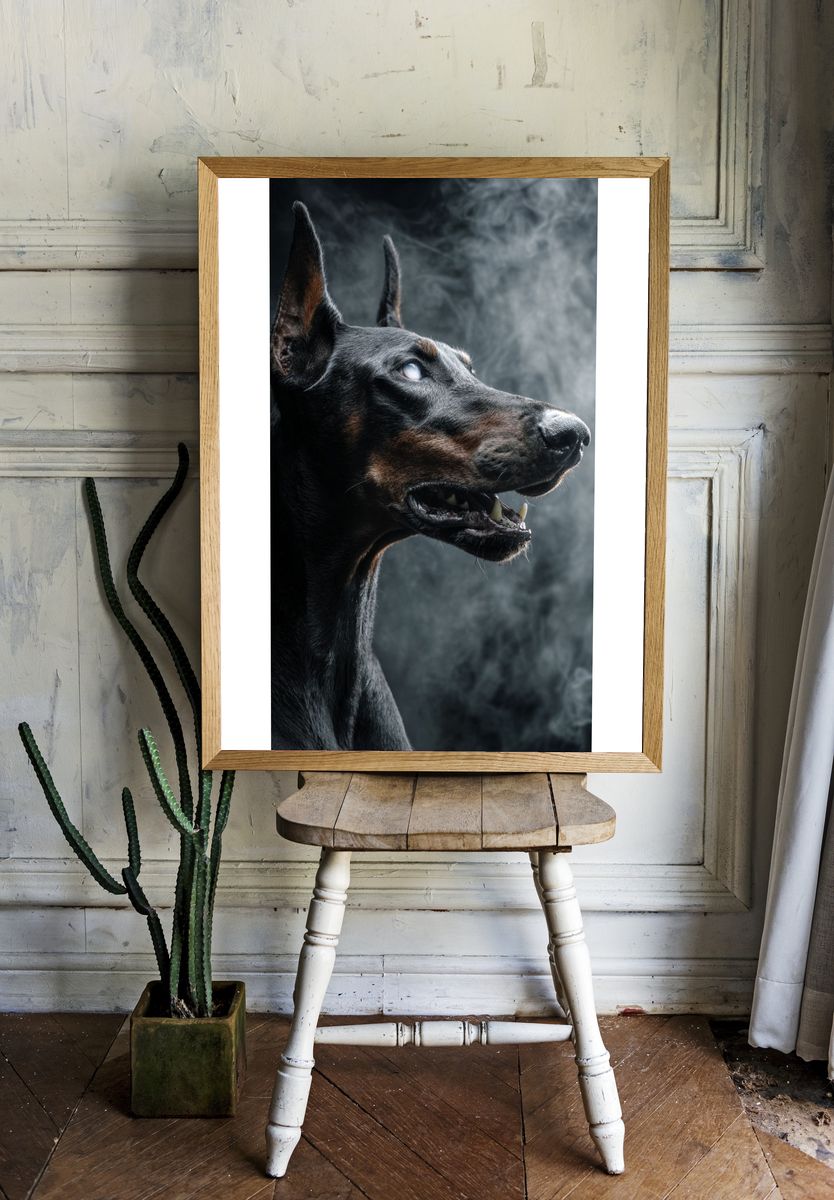 Doberman Portrait — Photography Print room preview