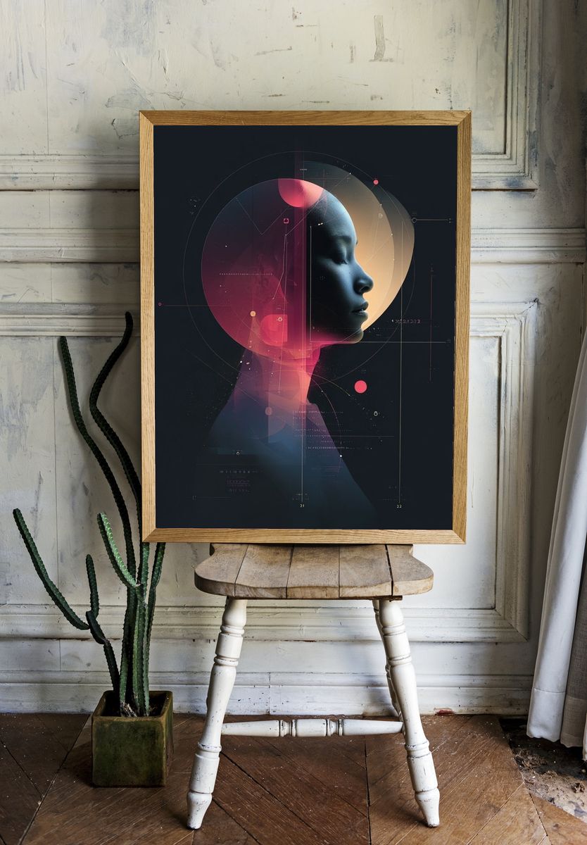 Abstract Profile — Digital Art Print room preview