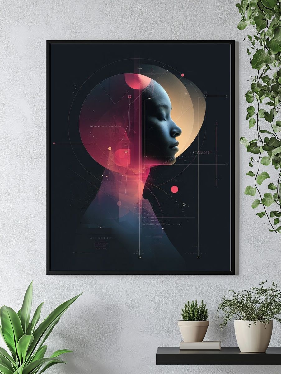 Abstract Profile — Digital Art Print. — room view 4