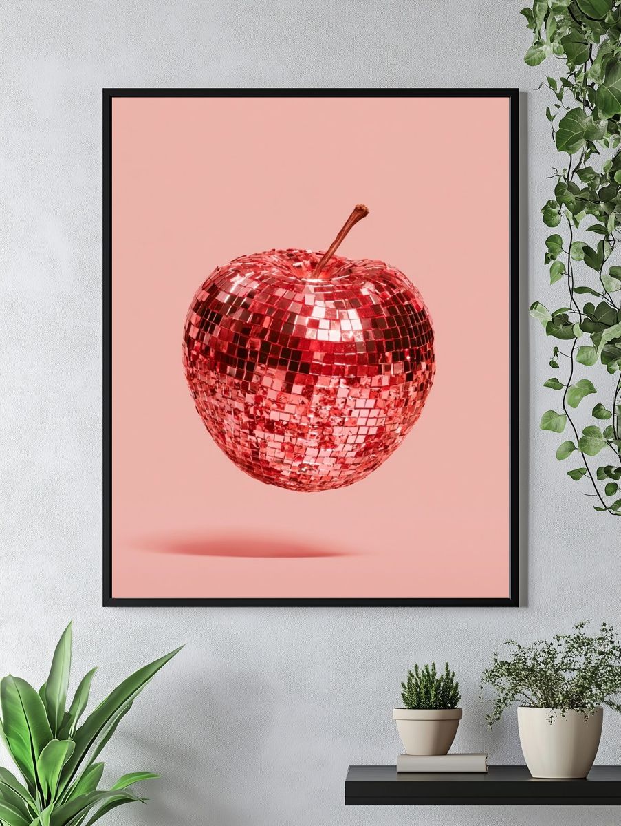 Disco Apple Photography Poster. — room view 4