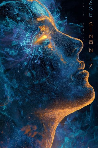 Abstract Human Profile — Digital Art Print. poster