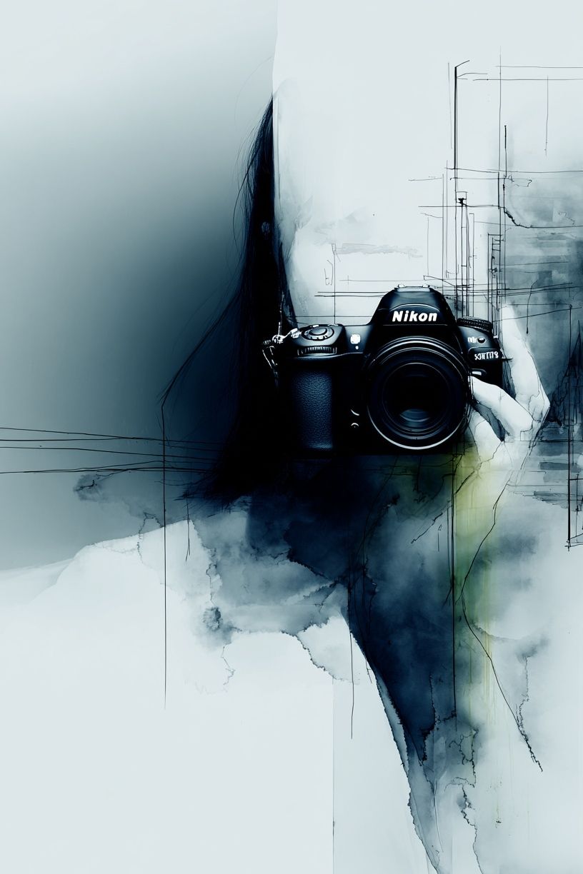 Camera in Hand — Digital Art Print. poster detail