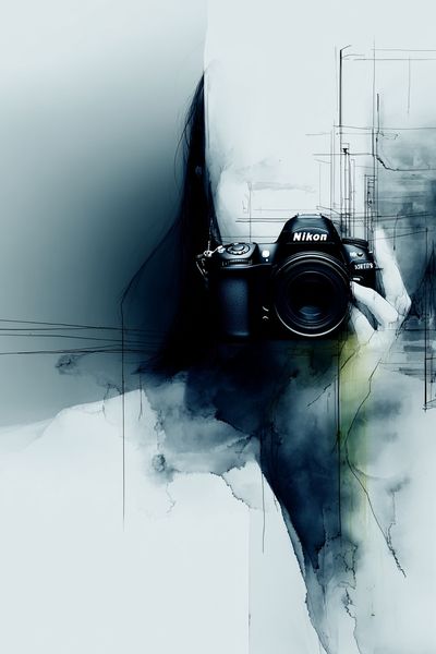Camera in Hand — Digital Art Print. poster print