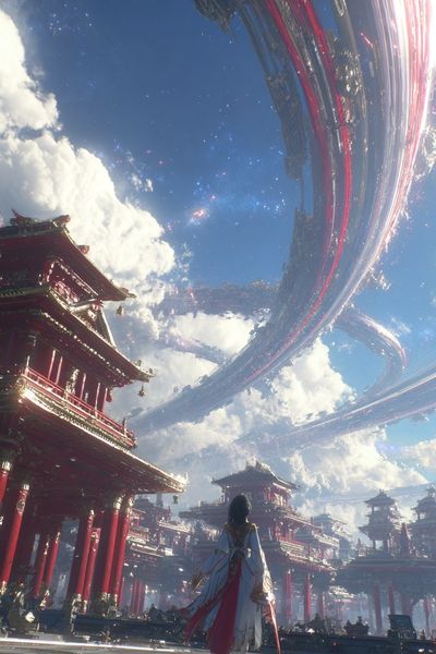 Futuristic Cityscape — Digital Art Print. poster print